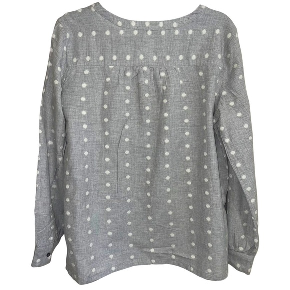 LOFT Gray Long Sleeve Relaxed Blouse - Picture 4 of 4